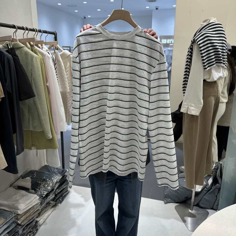 AURA東大門代購女士新品熱賣休閑職業推薦長袖T恤不含腰帶Au ra長袖T恤