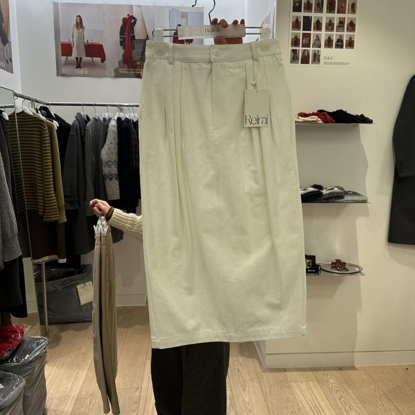 REIRAI東大門實拍女裝新品熱賣推薦時尚職業長裙棉質褶裥Reirai長裙