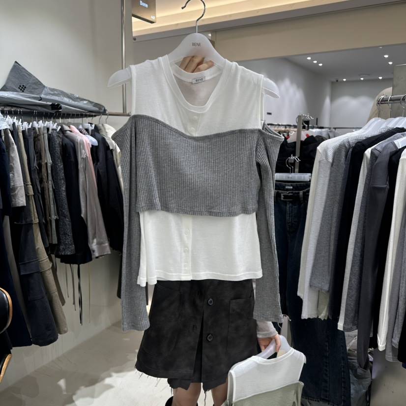 BENE韓國代購女裝新款職業熱賣休閑時尚26春夏真品長袖T恤BENE長袖T恤