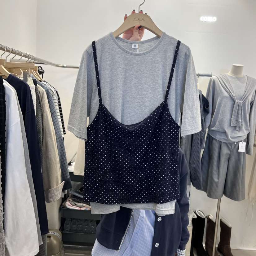 TAN&amp;COMO韓國直郵女裝新款26春夏人氣時尚T恤假兩件tan-COMOT恤