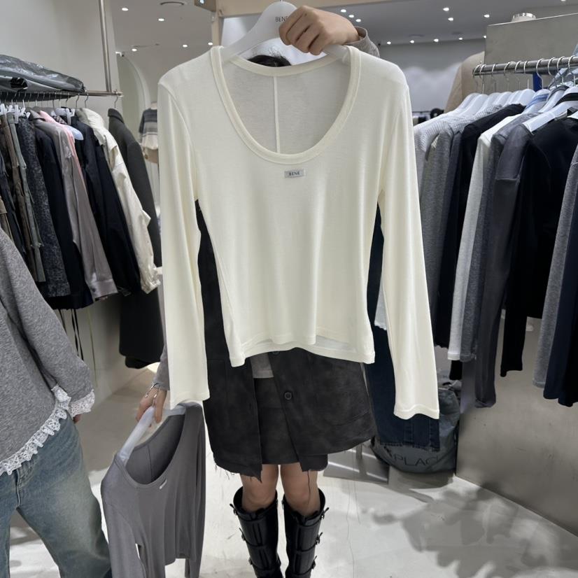 BENE韓國代購女裝新款26春夏職業真品推薦時尚人氣長袖T恤BENE長袖T恤