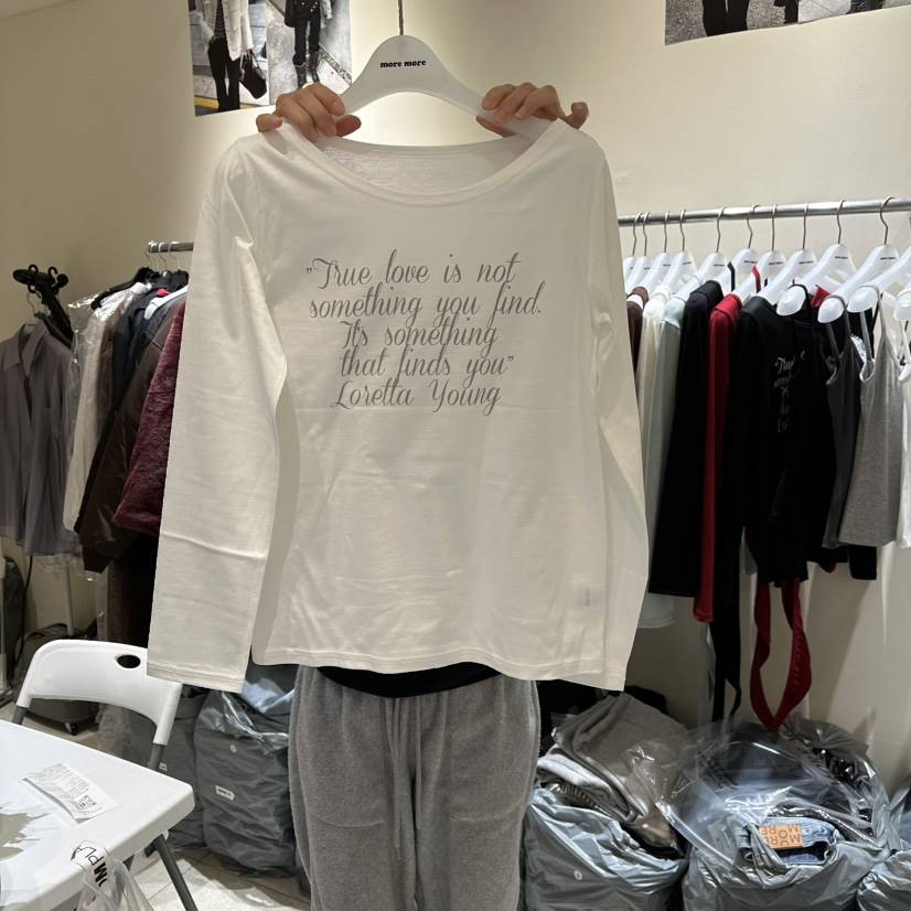 MOREMORE韓國直郵女士新品休閑26春夏職業時尚真品長袖T恤more more長袖T恤
