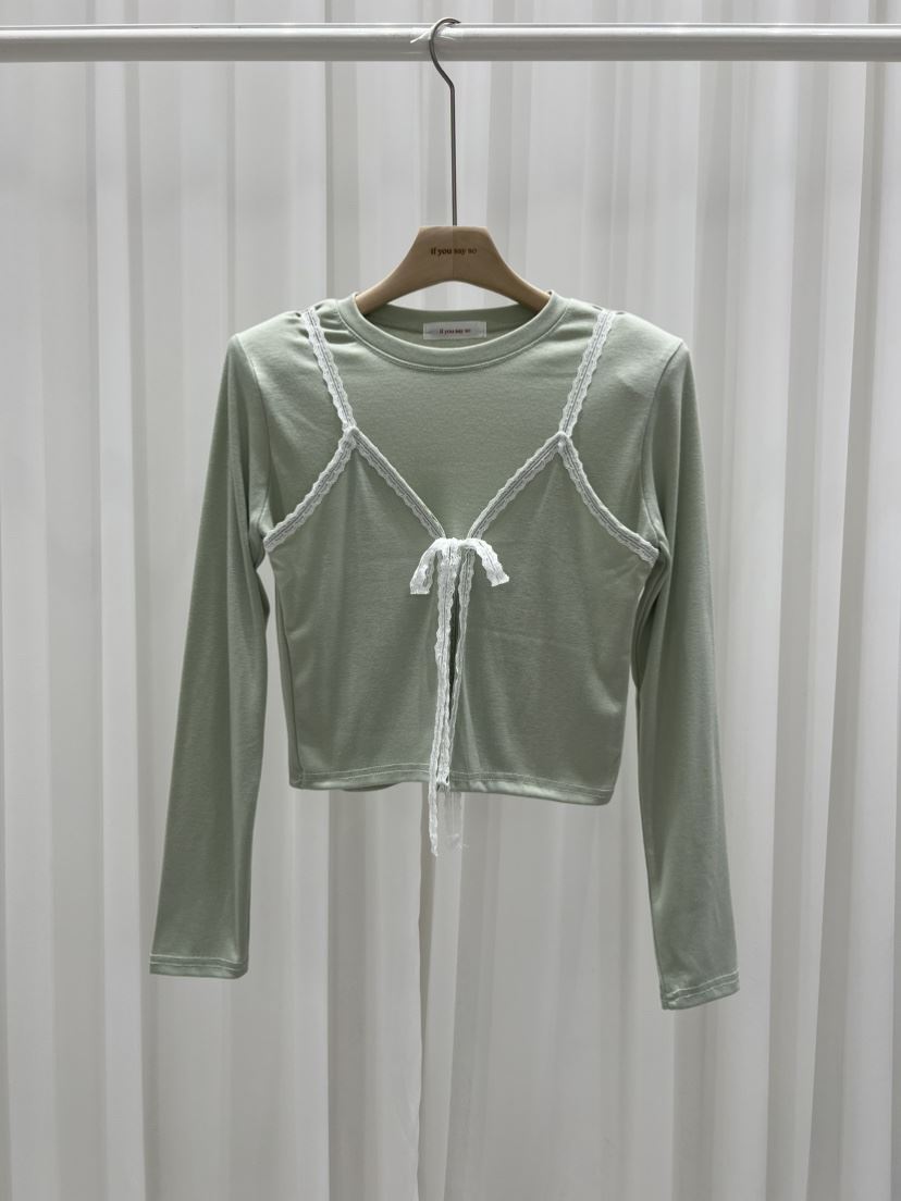 IF YOU SAY SO/PLUM-Q東大門實拍女士新品休閑長袖T恤假兩件IF YOU SAY SO/PLUM-Q長袖T恤