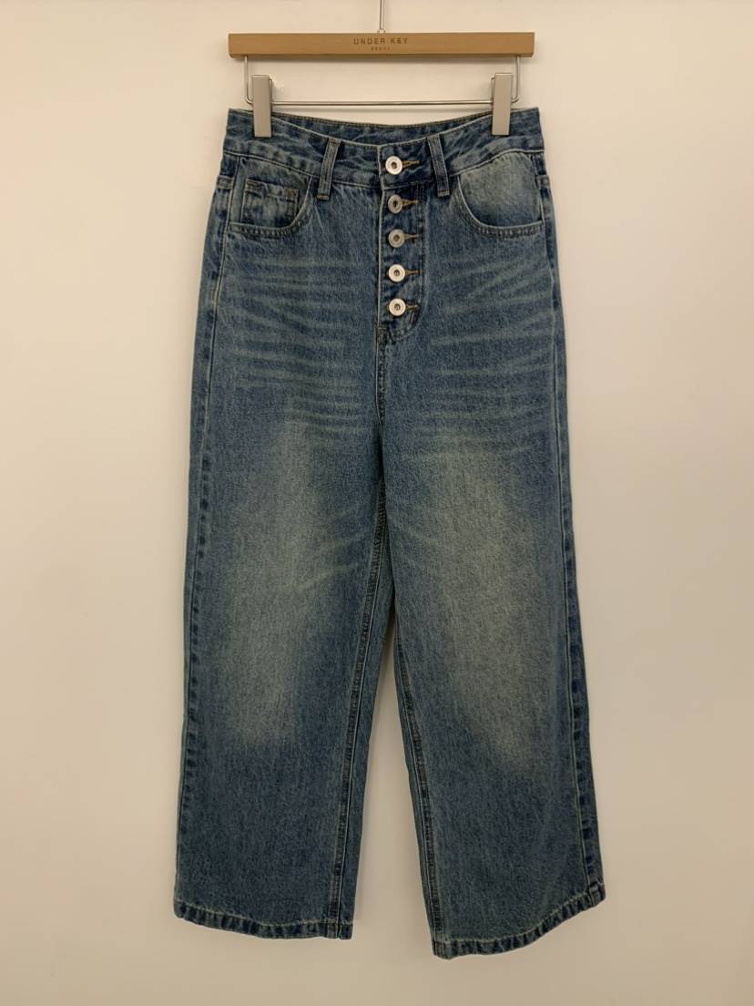 UNDER KEY東大門實拍女士新款人氣真品時尚職業牛仔褲紐扣UNDER KEY牛仔褲