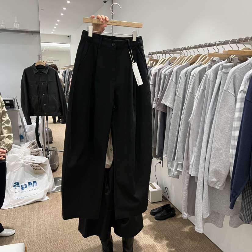 SELF SERVICE韓國直郵女裝新品人氣職業熱賣真品休閑褲褶裥SELF SERVICE休閑褲