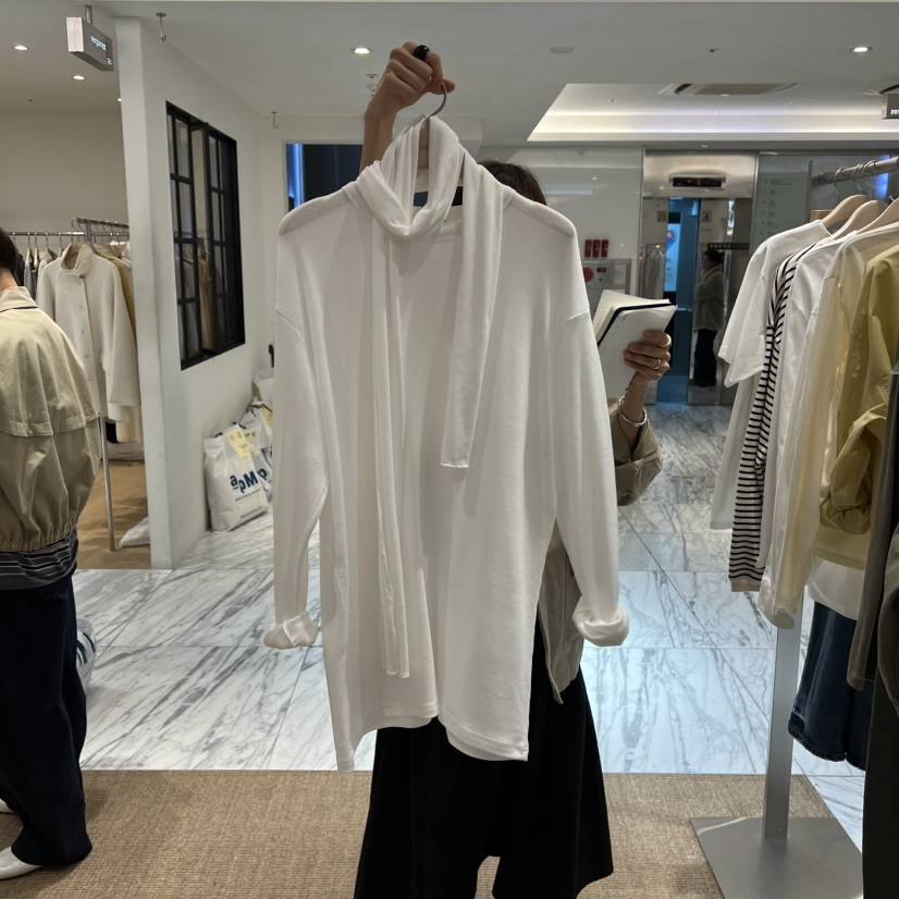 SELF SERVICE東大門代購女士新款推薦26春夏長袖T恤不含圍巾SELF SERVICE長袖T恤