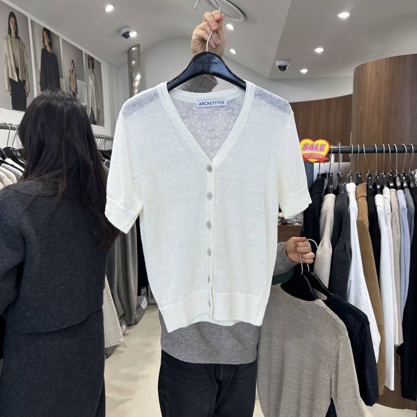 LE EDITION韓國代購女士新款職業時尚休閑針織衫亞麻開衫LE BOENE針織衫