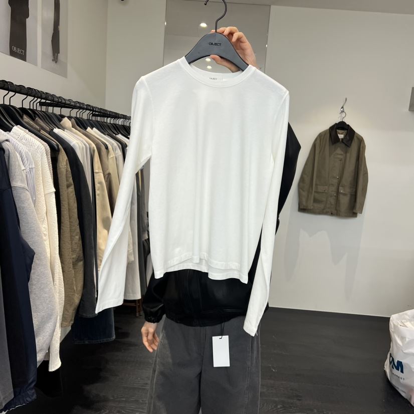 OBJECT東大門代購女裝新款推薦熱賣職業真品26春夏長袖T恤鏤空OBJECT長袖T恤