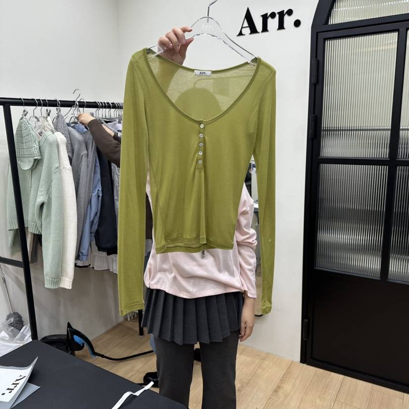 ARR東大門代購女士新品26春季時尚休閑推薦職業熱賣長袖T恤ARR長袖T恤