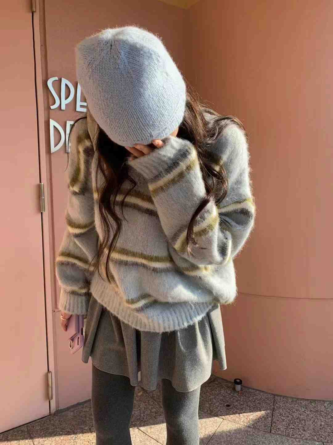 PYT-ot東大門實拍女士新品職業時尚熱賣推薦人氣針織衫條紋pretty young thing針織衫