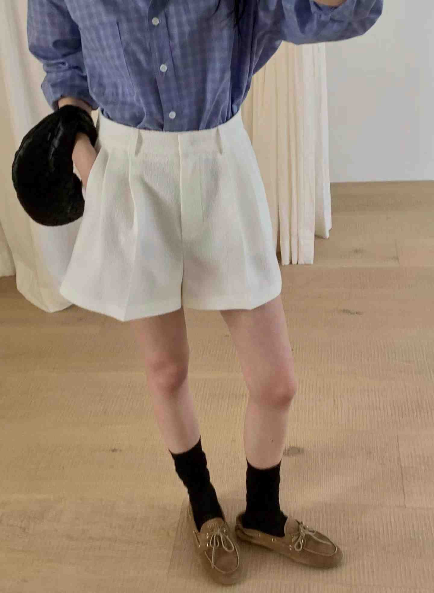 MIELLE-미엘르-OT東大門直郵女裝新品熱賣職業短褲緞面MIELLE-미엘르-OT短褲