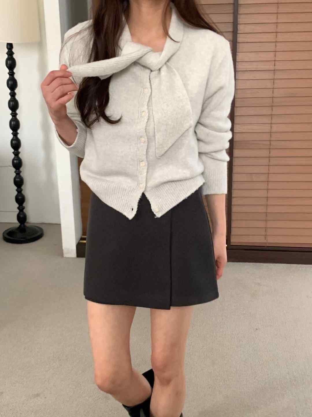 LOOK韓國代購女士新品時尚休閑人氣26春夏職業針織衫圍巾LOOK針織衫