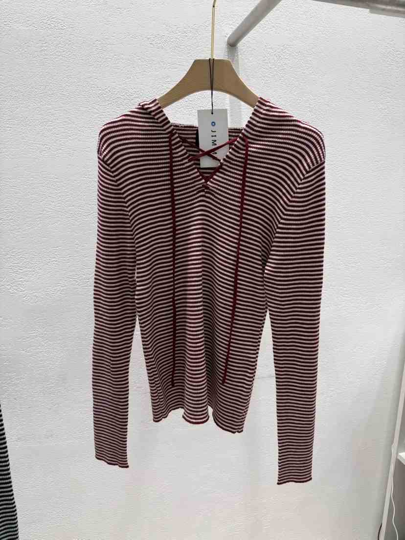 JIMMY東大門直郵女士新品熱賣推薦26春夏長袖T恤連帽衫條紋JIMMY/REMAKE長袖T恤