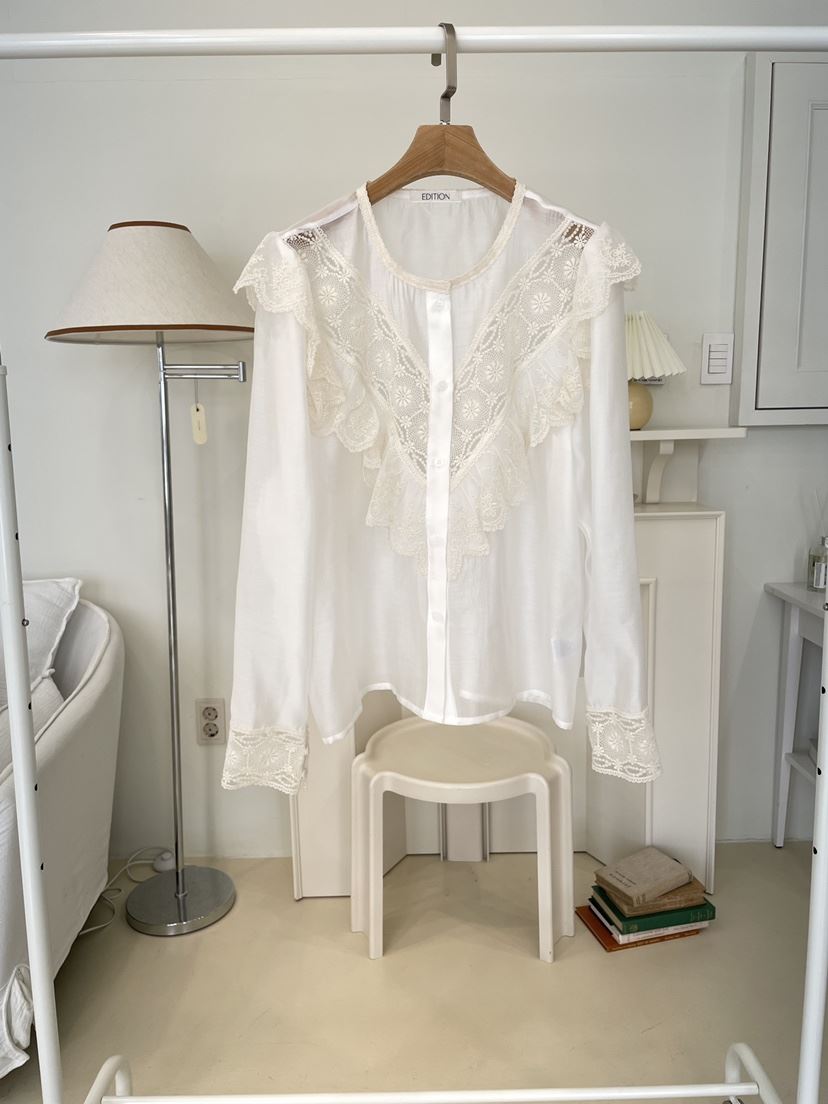 EDITION-P韓國代購女士新款時尚熱賣職業人氣襯衫蕾絲衫EDITION/CHAHEE襯衫/蕾絲衫
