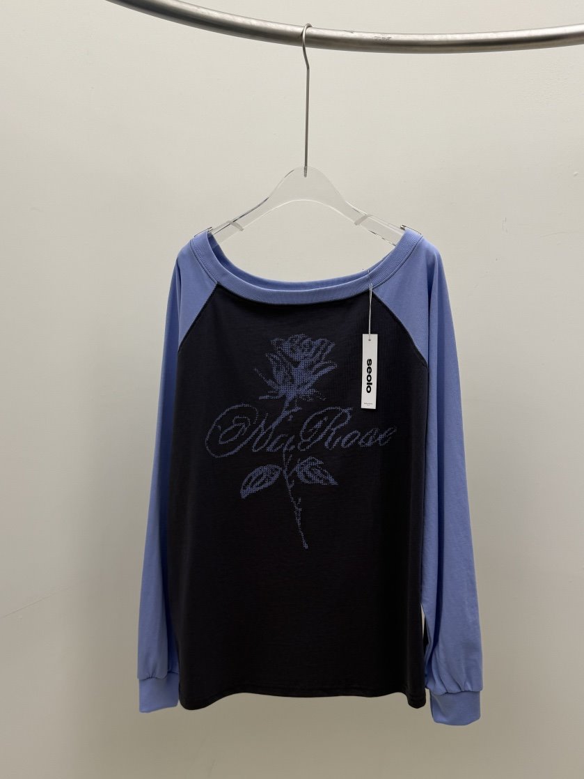 SEOLO東大門實拍女士新品真品時尚職業人氣休閑長袖T恤露肩Seolo seoul長袖T恤