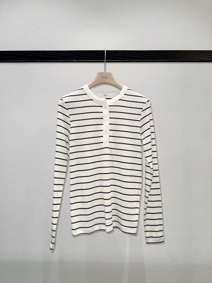 NDE東大門代購女裝新款休閑真品時尚推薦職業長袖T恤鏤空BOHEME_NDE長袖T恤