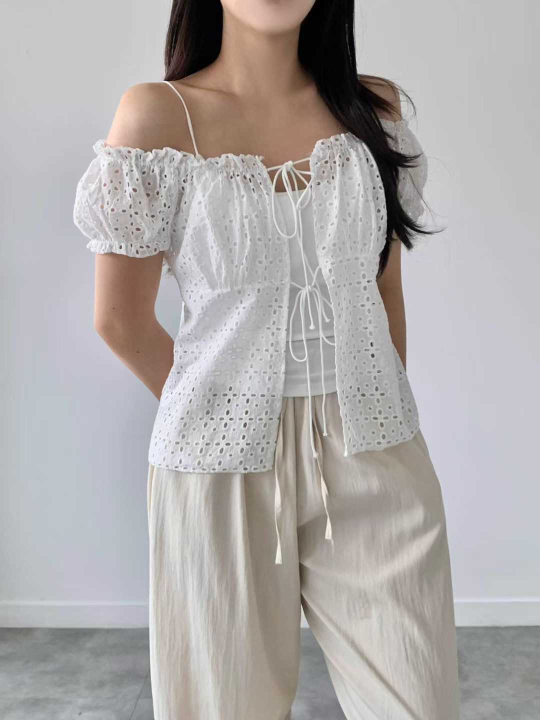 BRAND MARKET-브랜드마켓-T東大門實拍女士新品推薦襯衫蕾絲衫系帶BRAND MARKET-2件起襯衫/蕾絲衫