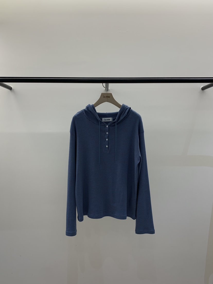 LA CREME韓國直郵女裝新品職業推薦熱賣長袖T恤連帽衫柔軟LA CREME長袖T恤