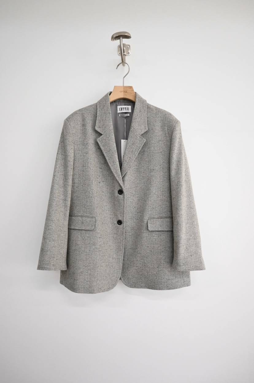 OP PER韓國直郵女士新款推薦人氣休閑時尚熱賣職業夾克羊毛OPPER-simplebeige夾克