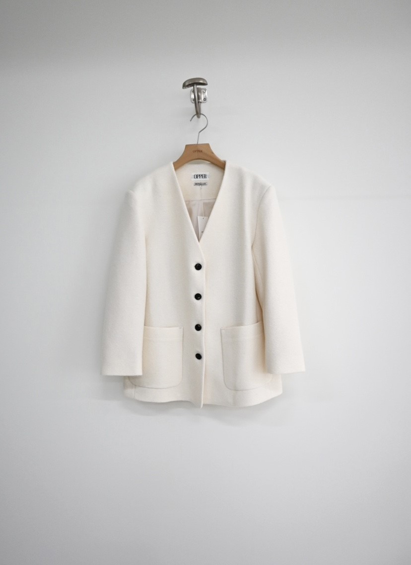 OP PER韓國直郵女裝新款熱賣26春夏真品休閑人氣夾克羊毛OPPER-simplebeige夾克