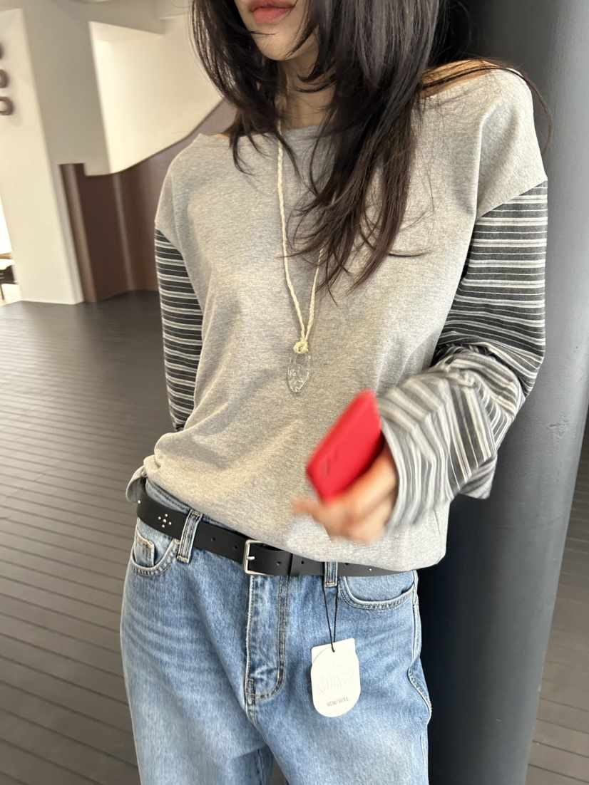 ME MO東大門代購女士新款休閑時尚熱賣推薦人氣26春夏長袖T恤ME MO長袖T恤