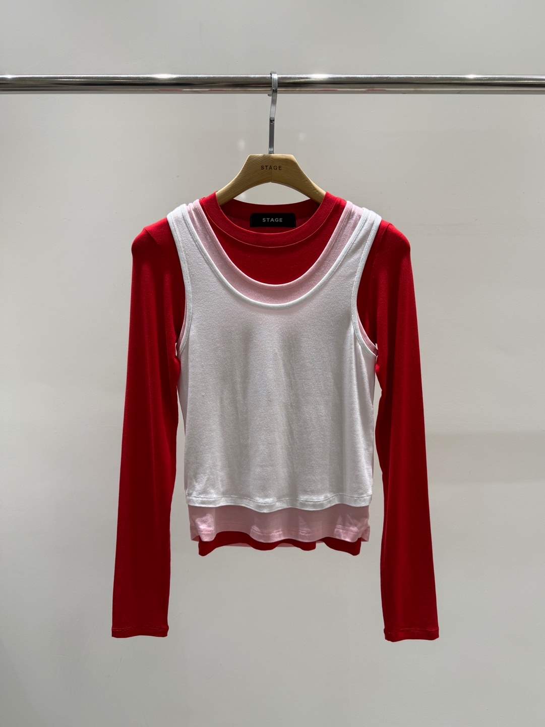 STAGE韓國代購女士新款推薦職業26春夏休閑人氣時尚長袖T恤STAGE長袖T恤