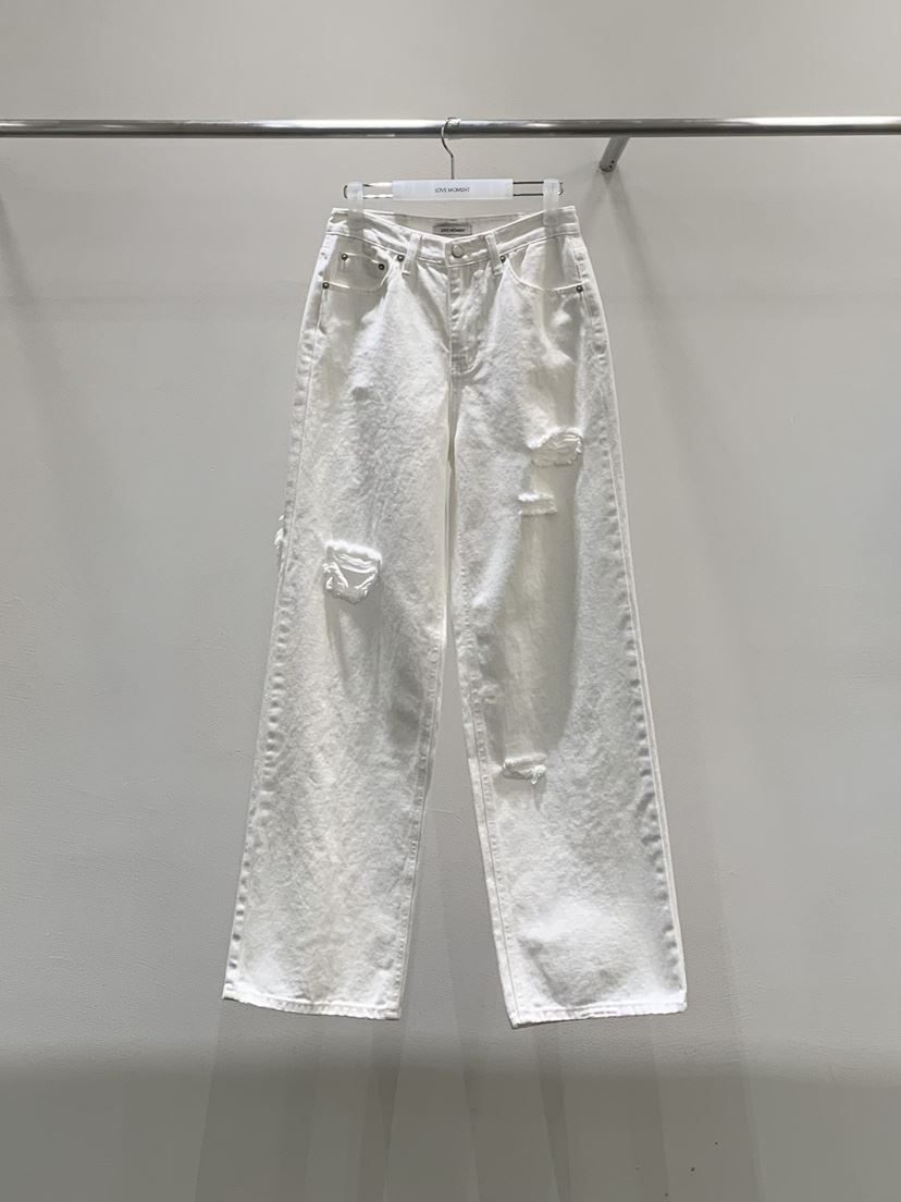 LOVE MOMENT韓國代購女裝新品真品26春夏時尚牛仔褲復古LOVE MOMENT牛仔褲