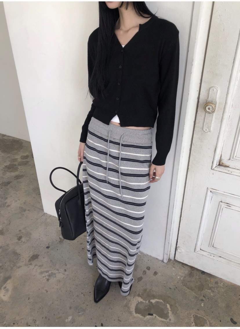 VIVANI東大門直郵女士新品人氣職業時尚推薦休閑長裙條紋VIVANI長裙