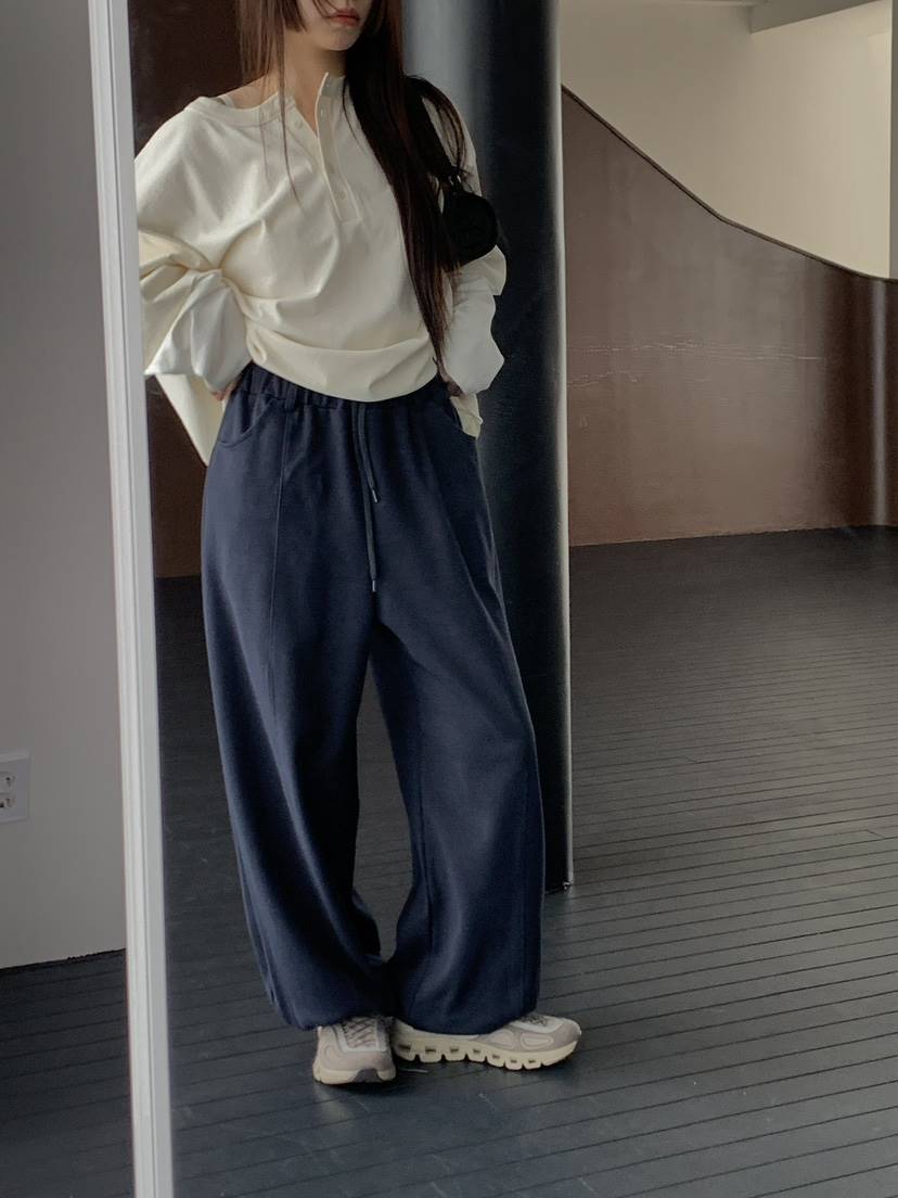 LOGARDEN東大門直郵女裝新品人氣職業推薦時尚休閑褲系帶LO GARDEN休閑褲