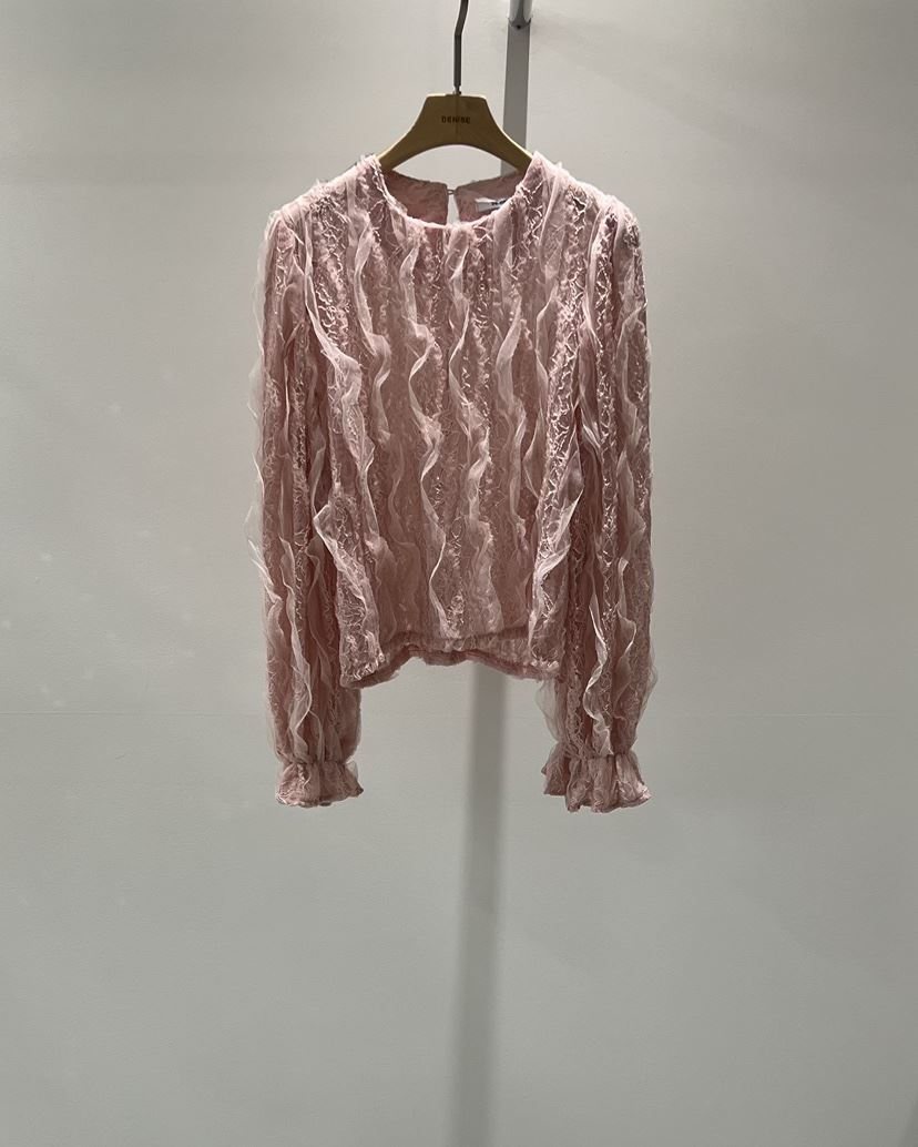 DENISE韓國代購女士新品職業26春夏熱賣人氣襯衫蕾絲衫刺繡DENISE襯衫/蕾絲衫