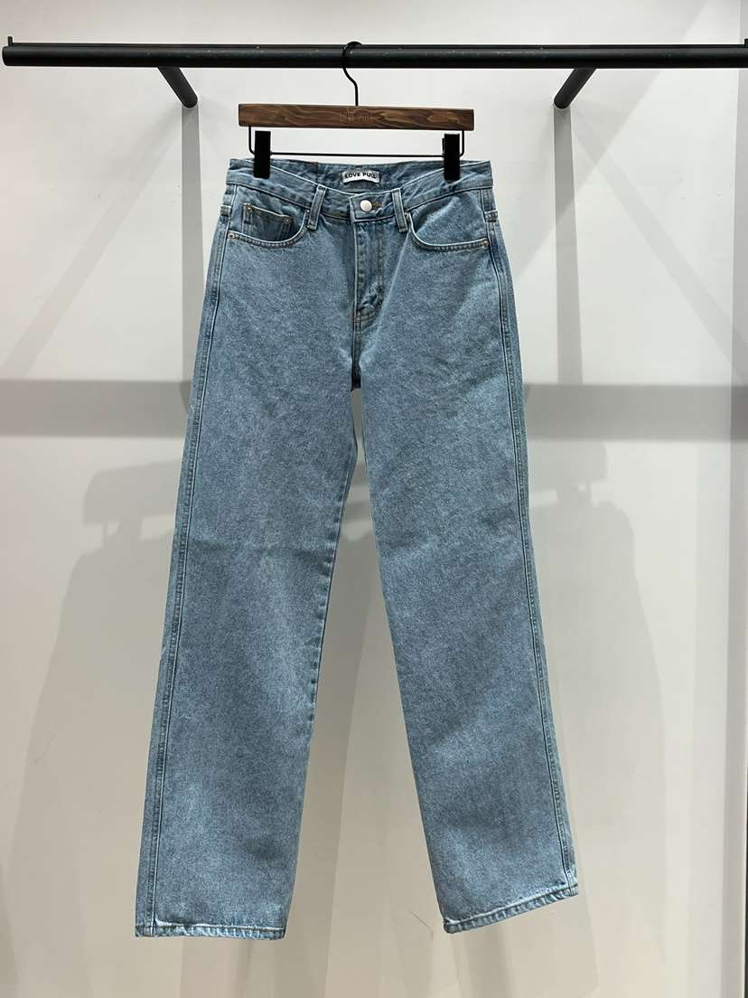 LOVE PULL韓國直郵女士新款真品職業推薦休閑牛仔褲復古LOVE PULL牛仔褲