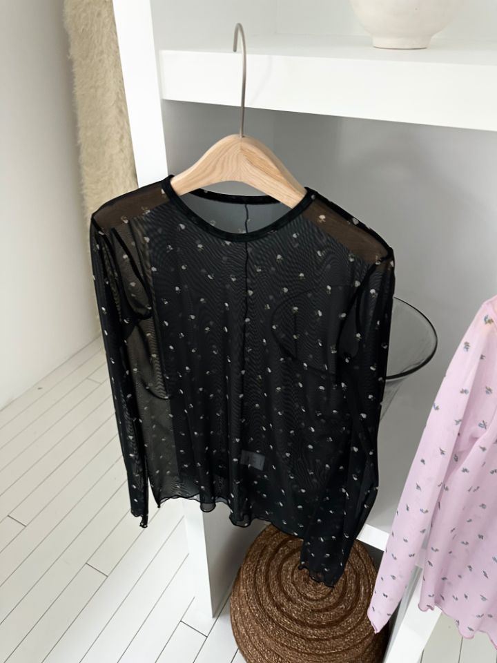 MARE東大門實拍女裝新款26春夏休閑職業長袖T恤不含內搭花朵MARE長袖T恤