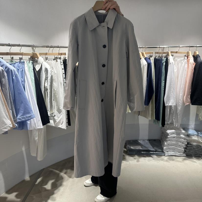 ROOM K-P東大門代購女士新品時尚職業長款風衣兩面穿雙面ROOM K長款風衣