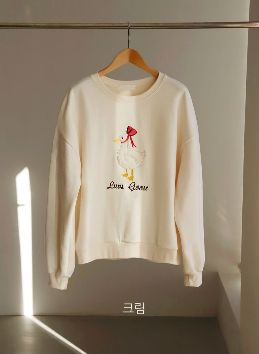 KKANNJUU韓國代購女裝新品人氣熱賣職業真品時尚衛衣加絨鵝KKAMJUU衛衣