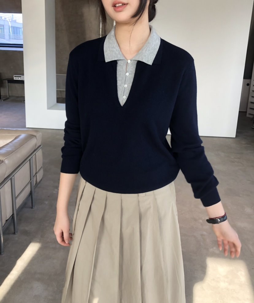 GLAD SOME東大門直郵女士新款人氣休閑職業時尚針織衫雙層GLAD SOME針織衫