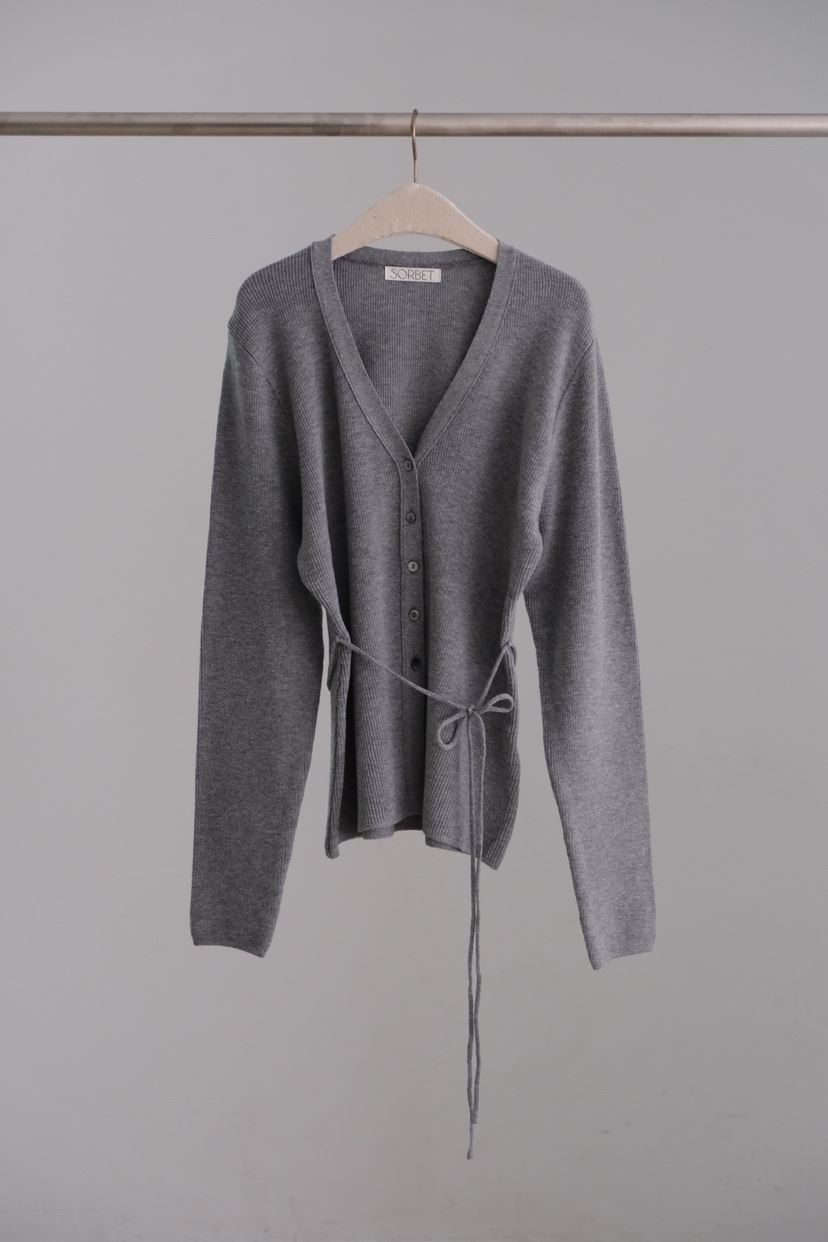 SORBET/FLAT WHITE東大門直郵女士新款26春夏針織衫羊毛衫含腰繩SORBET/FLAT WHITE針織衫