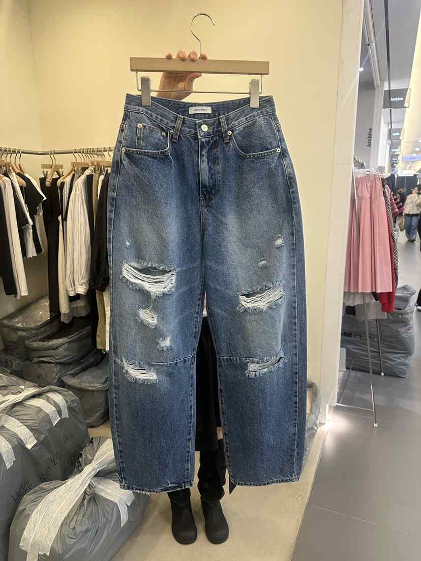 MONDAYMORING韓國代購女裝新品真品時尚推薦休閑人氣牛仔褲MONDAYMORING牛仔褲