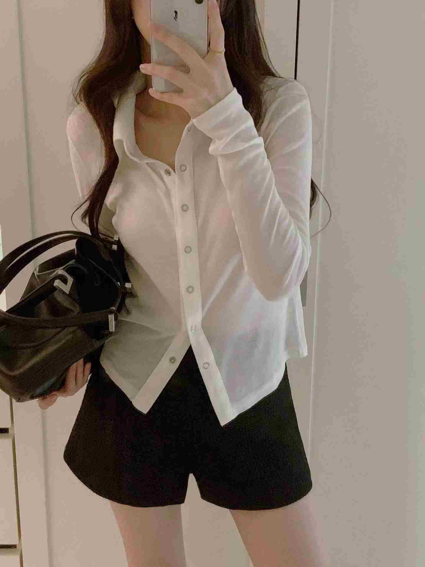 HING9韓國代購女士新品熱賣休閑26春夏職業推薦人氣長袖T恤HING9長袖T恤