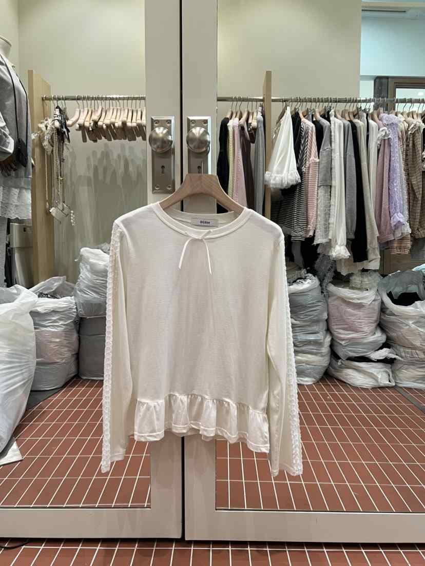 BE&amp;BE東大門直郵女裝新品26春夏休閑推薦長袖T恤蕾絲BE&be長袖T恤