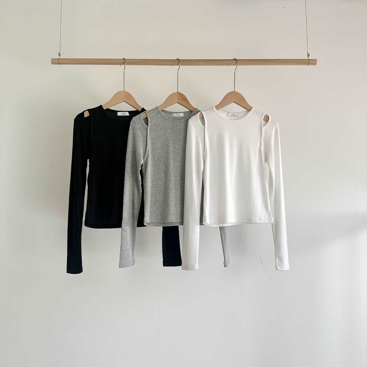 FIVE韓國直郵女士新品人氣時尚熱賣休閑推薦26春夏長袖T恤FIVE長袖T恤