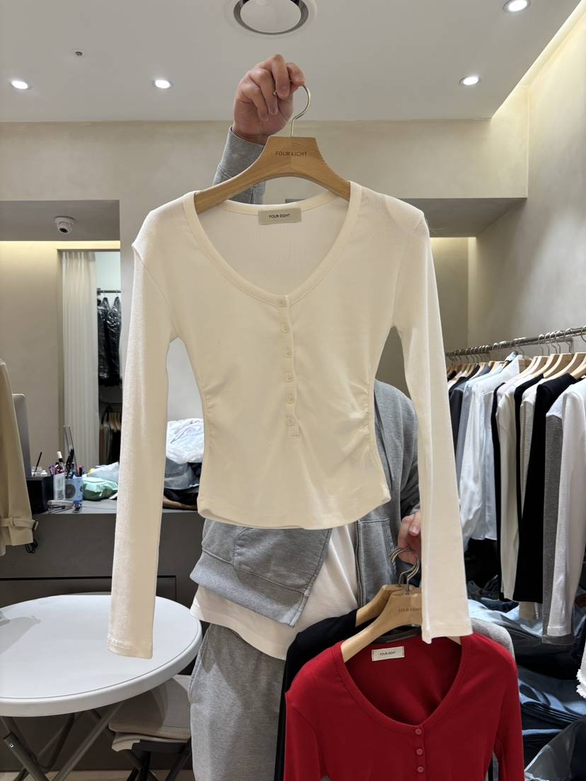 FOUREIGHT東大門直郵女士新款職業休閑26春夏真品長袖T恤FOUR EIGHT長袖T恤
