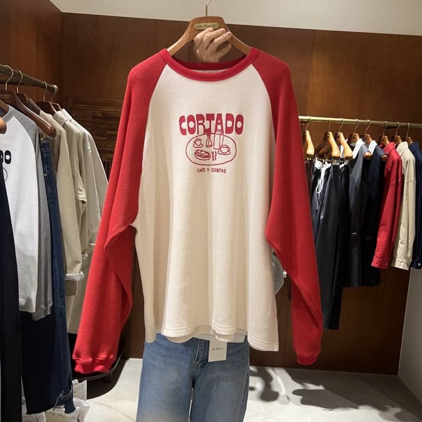 HEBON東大門代購女裝新品熱賣人氣時尚26春夏長袖T恤華夫格HEBON長袖T恤