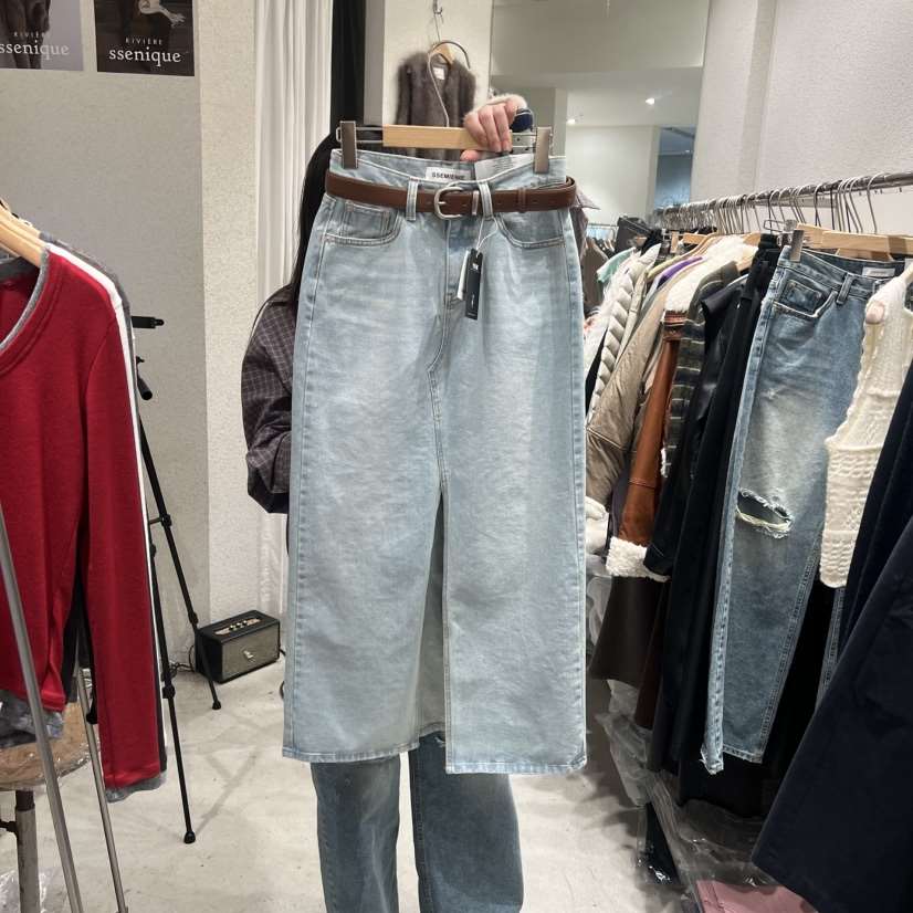 SSEMIENNE東大門實拍女裝新款26春夏半身裙中短裙不含腰帶長款SSENIQUE半身裙/中短裙