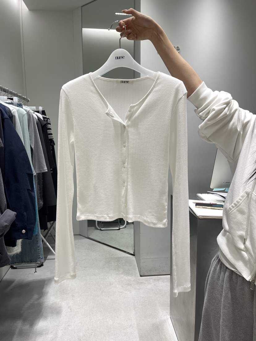 NUESE東大門代購女裝新款休閑推薦時尚長袖T恤不含內搭開衫NUESE長袖T恤