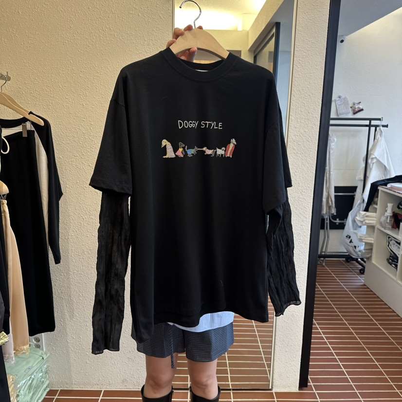 CHOI-L東大門實拍女士新品26春夏時尚熱賣休閑長袖T恤狗狗CHOI長袖T恤