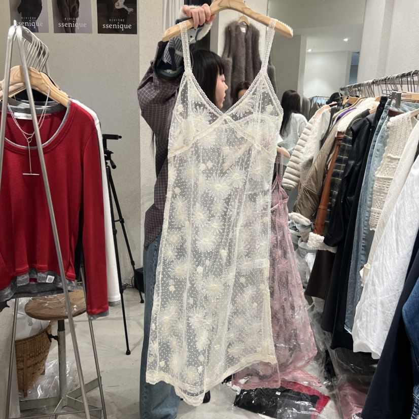 SSEMIENNE韓國直郵女士新款職業人氣休閑26春夏連衣裙格子絨SSENIQUE連衣裙