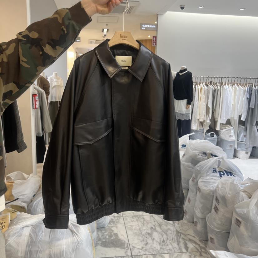 LA MAGIE FEMME韓國代購女裝新款真品26春夏人氣皮衣皮革Lamagie Femme皮衣