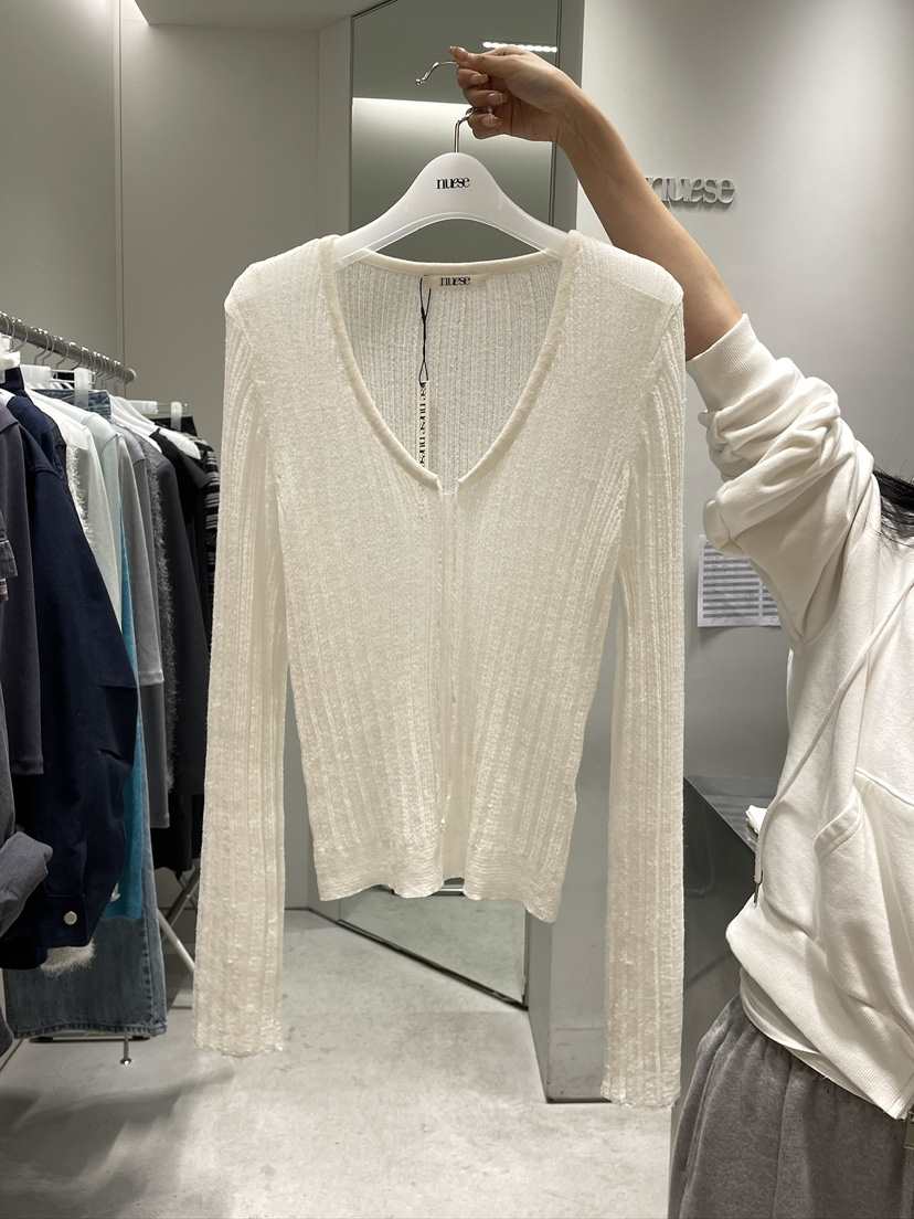 NUESE東大門直郵女士新款真品人氣職業26春夏針織衫修身羅紋NUESE針織衫