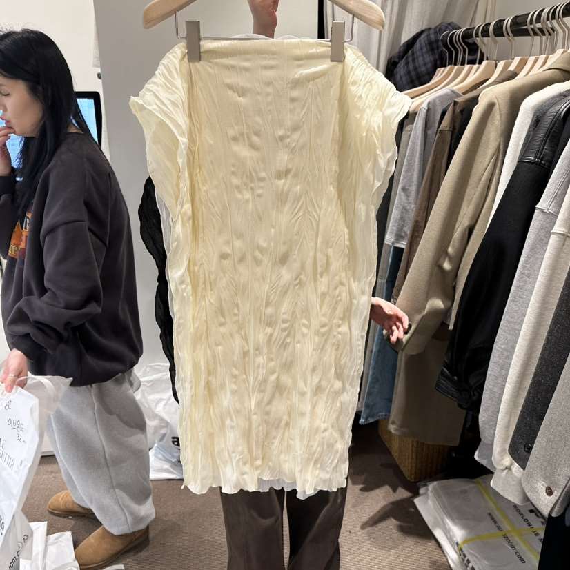 LE BUTTER韓國直郵女裝新品休閑人氣真品時尚職業長裙圍巾LE BUTTER長裙