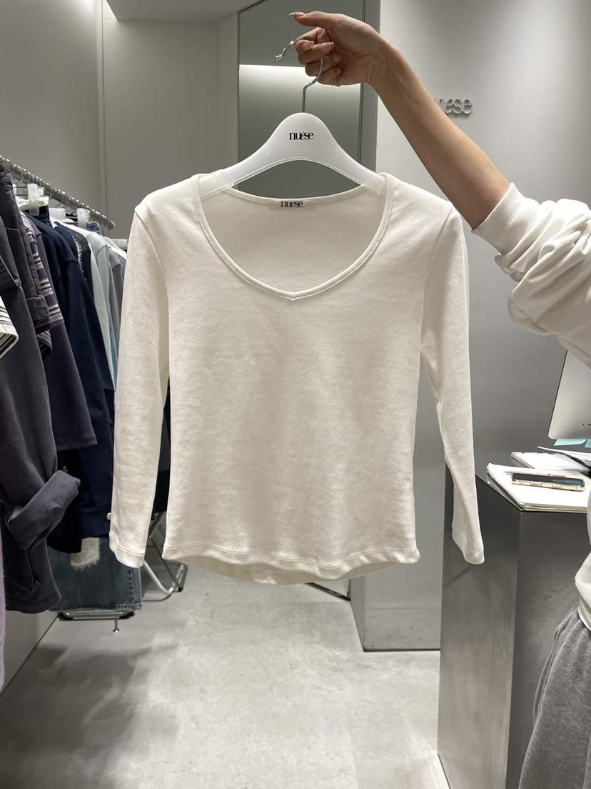 NUESE韓國直郵女裝新款人氣時尚真品休閑職業熱賣長袖T恤NUESE長袖T恤